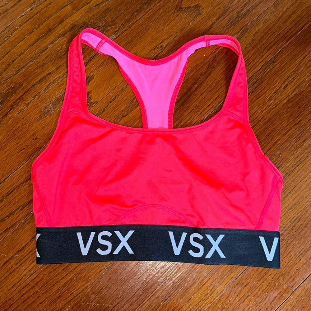 ⭐️ 3/$15 Victoria’s Secret VSX Sport Spandex Workout Sports Bra Red Black Small
